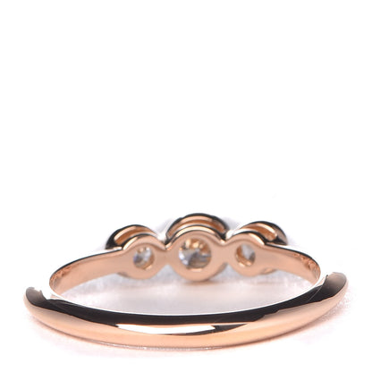 Tiffany 18K Rose Gold Diamond Three Stone Milgrain Ring 49 5 4 of 5
