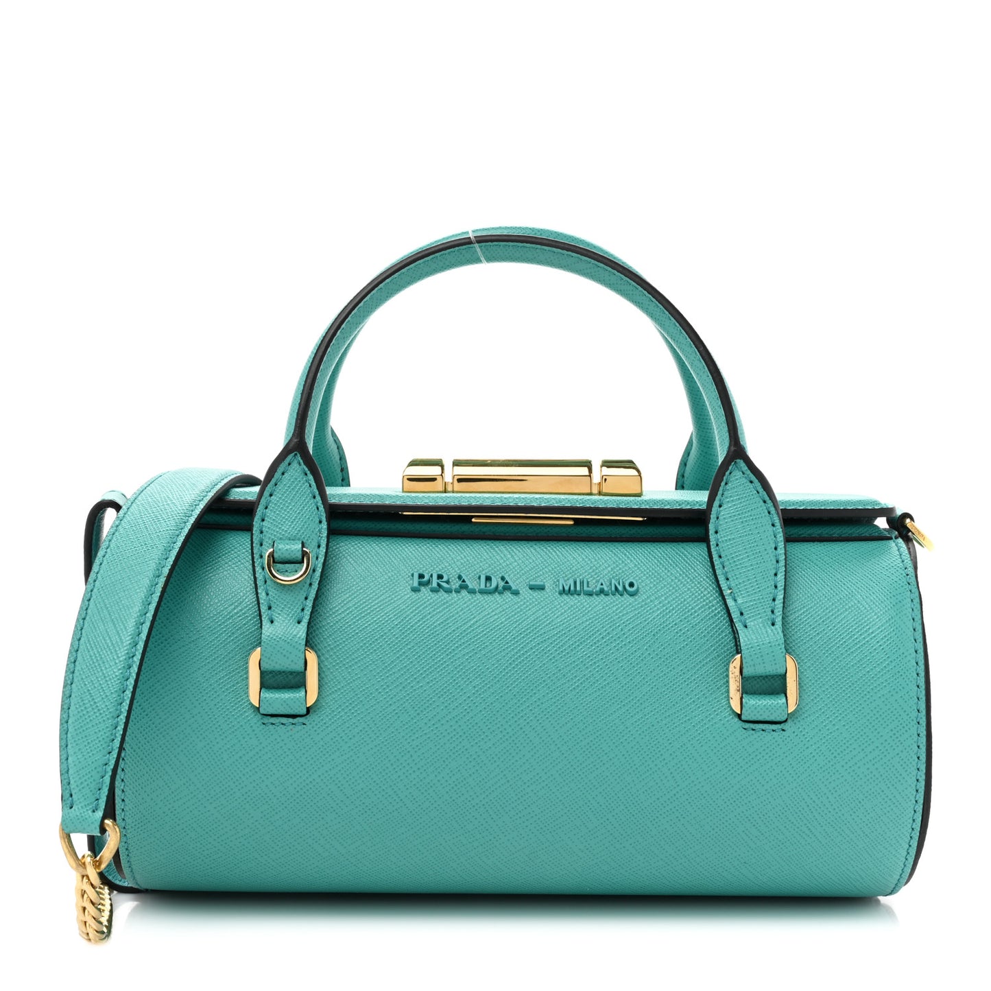 Saffiano Mini Sybille Barrel Bag Blue