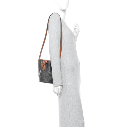 Celine Triomphe Canvas Calfskin Small Drawstring Bucket Bag Tan 2 of 10