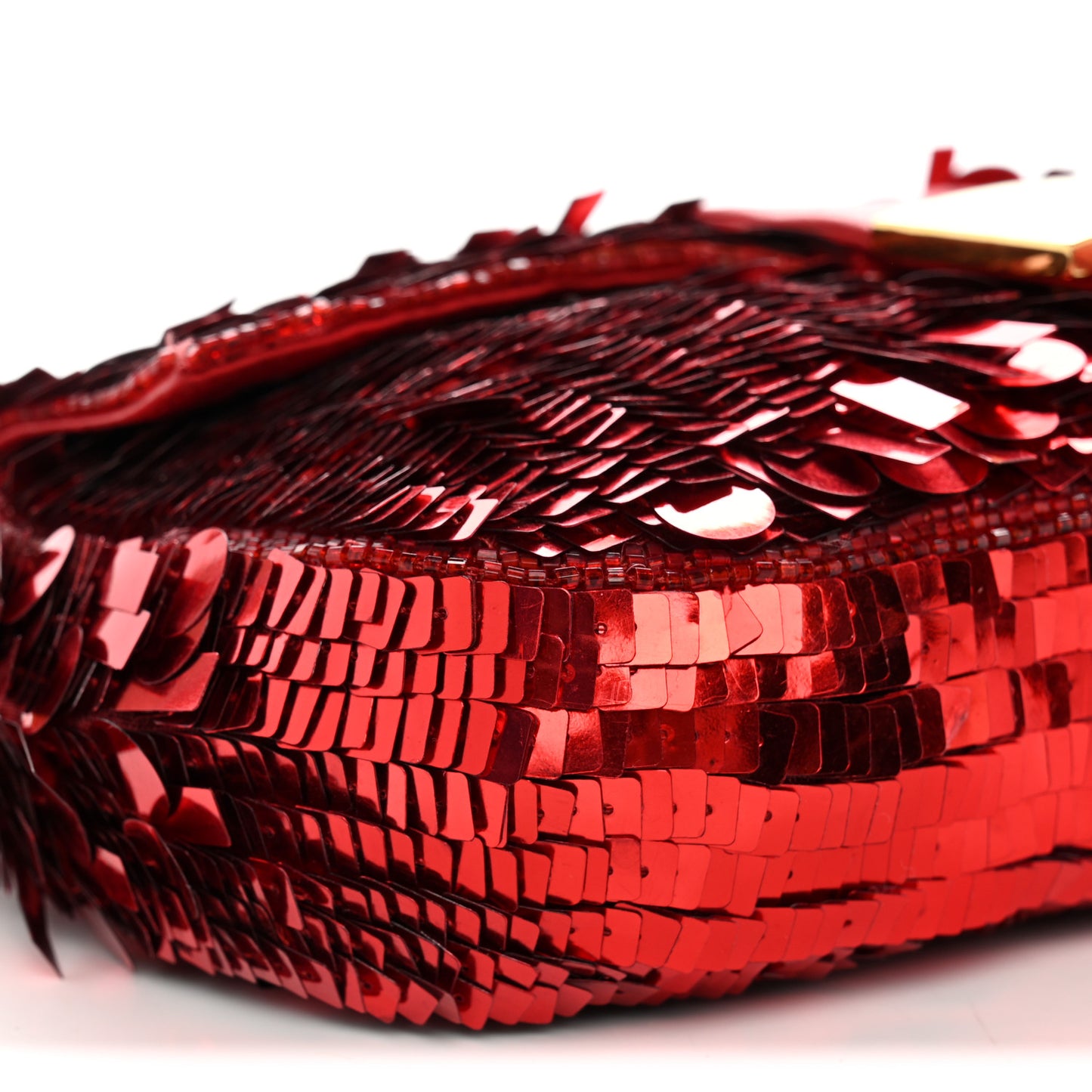 Sequin Paillettes Enamel Baguette  Red
