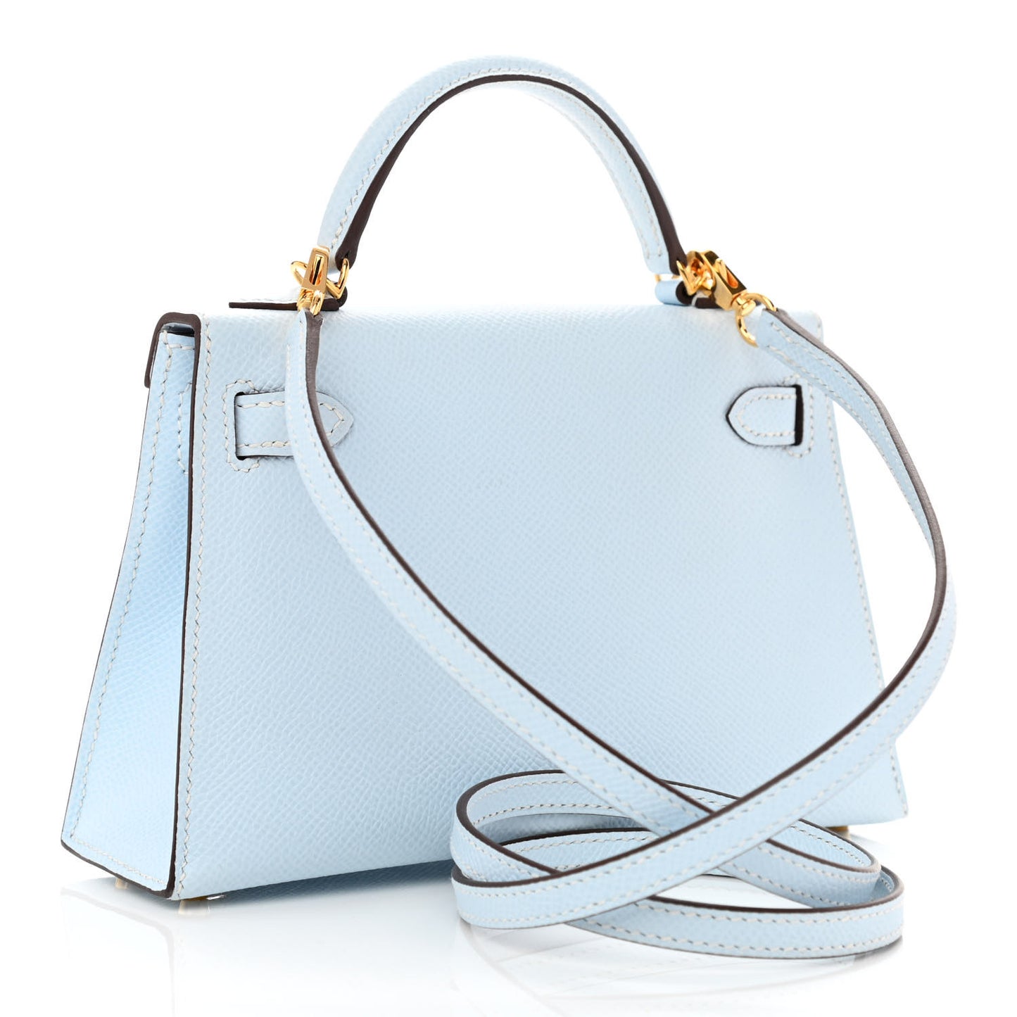 Epsom Mini Kelly Sellier 20 Bleu Brume