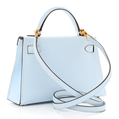 Hermes Epsom Mini Kelly Sellier 20 Bleu Brume 3 of 10
