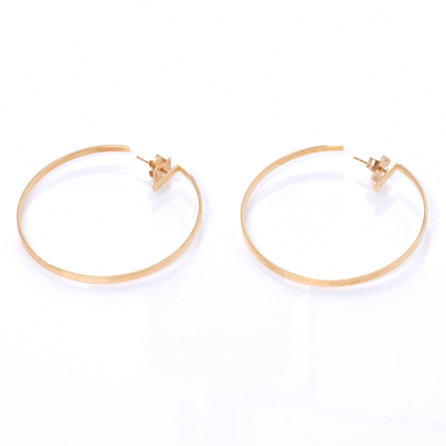 18K Rose Gold G Hoop Earrings