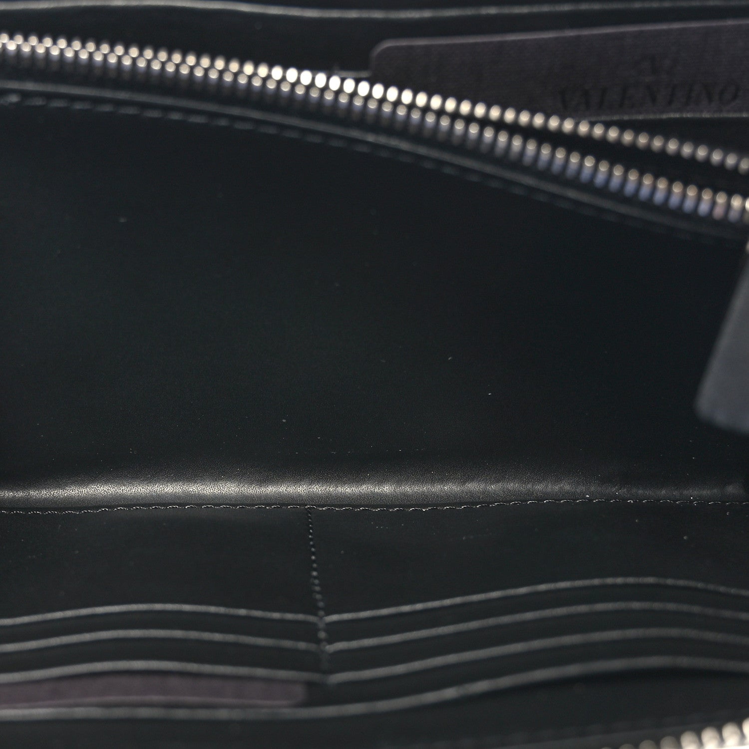 Valentino Garavani Calfskin VLTN Zip Around Wallet Black 6 of 9
