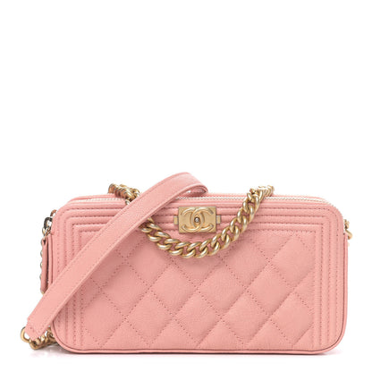 Chanel Caviar Quilted Small Boy Clutch With Chain Light Pink 1 of 11