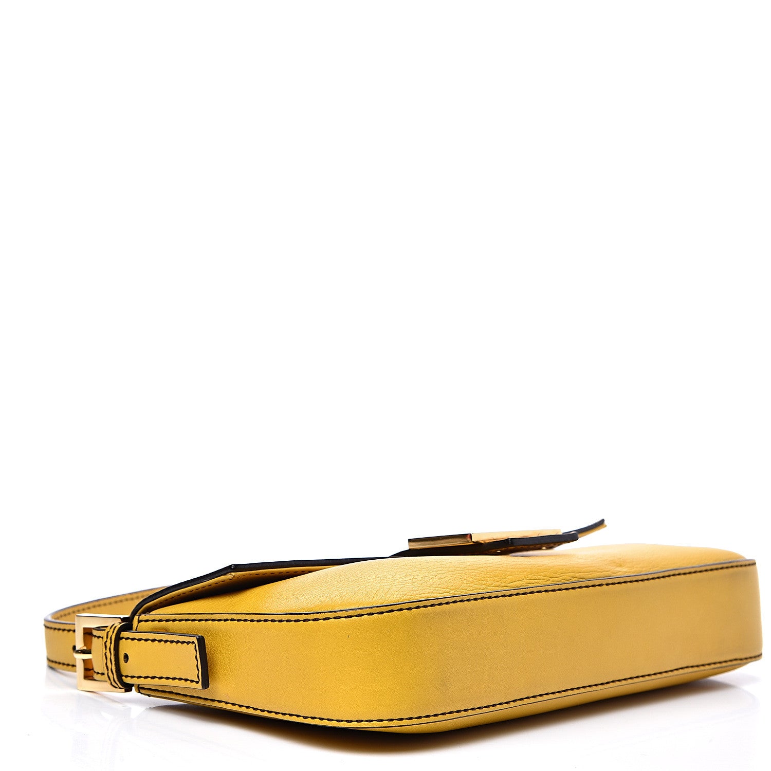 Fendi Vitello Flamingo Enamel Interchangeable Strap Baguette Chantilly Marrone Tobacco 3 of 11