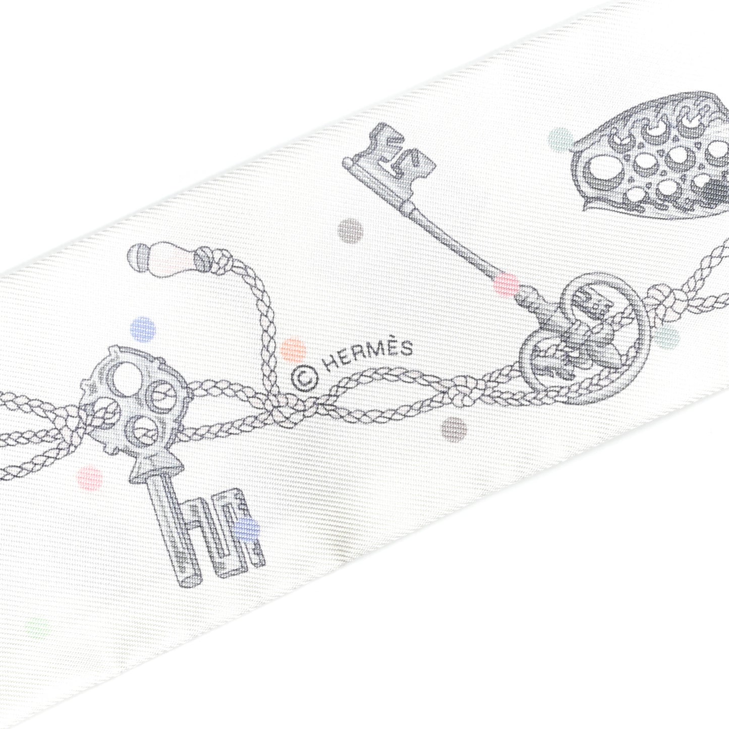 Silk Les Cles A Pois Twilly White Gris Acier