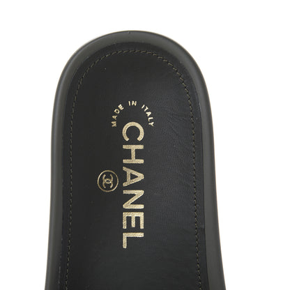 Chanel Canvas Chain Flat Sandals 37 Khaki 7 of 9
