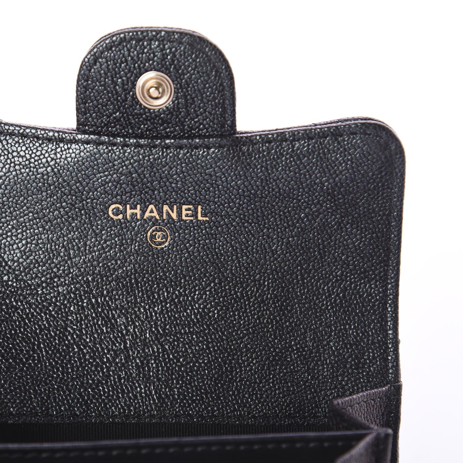 Chanel Iridescent Caviar Quilted Flap Card Holder Wallet Black 5 of 6
