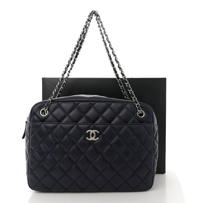 Chanel Lambskin Quilted Large Camera Case Navy Blue Navy Blue 11 of 11