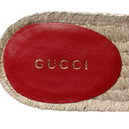 Gucci Nappa Matelasse GG Marmont Espadrille Slide Sandals 35 Hibiscus Red 8 of 10