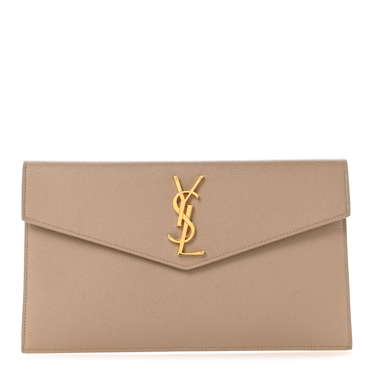 Saint Laurent Grain De Poudre Uptown Pouch Dark Beige 1 of 10