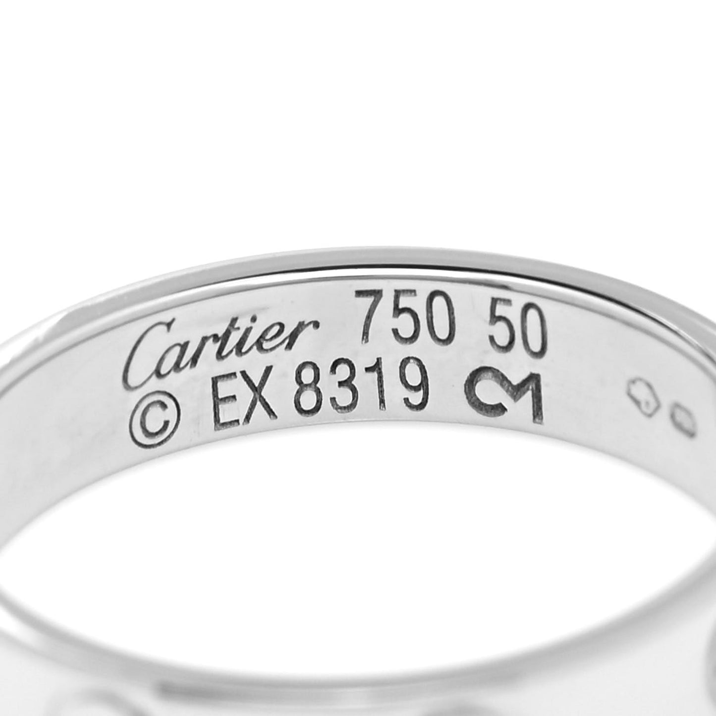18K White Gold 3.5mm LOVE Wedding Band Ring 50 5.25