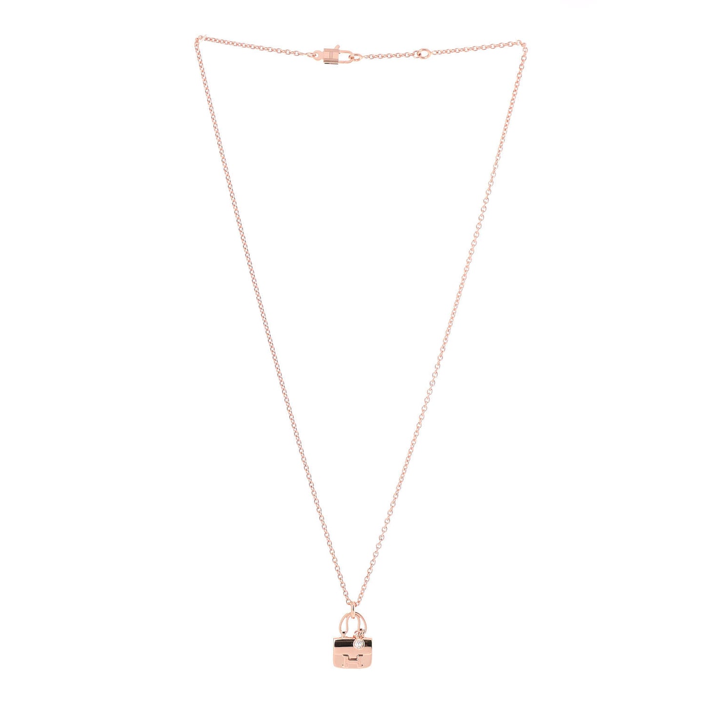 18K Rose Gold Diamond Constance Amulettes Charm Pendant Necklace