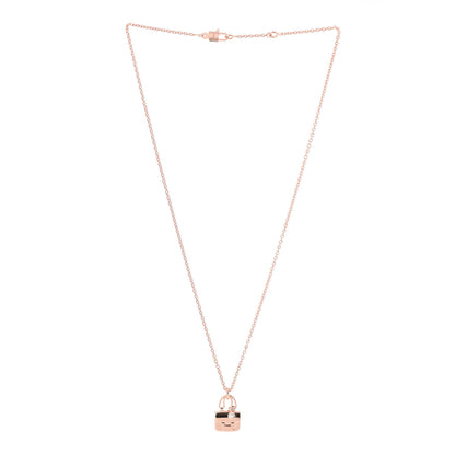 Hermes 18K Rose Gold Diamond Constance Amulettes Charm Pendant Necklace 3 of 6
