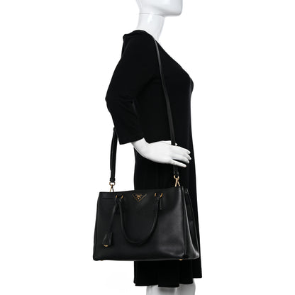 Prada Saffiano Medium Galleria Double Zip Tote Black 2 of 13