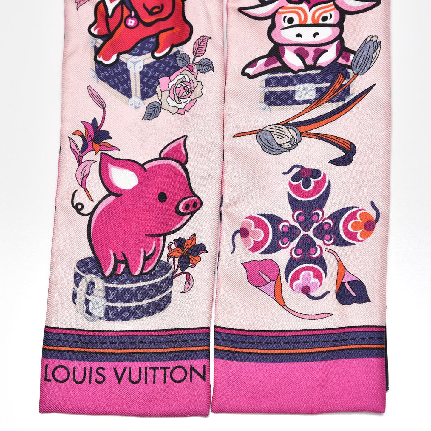 Silk Monogram Superstition Bandeau Rose
