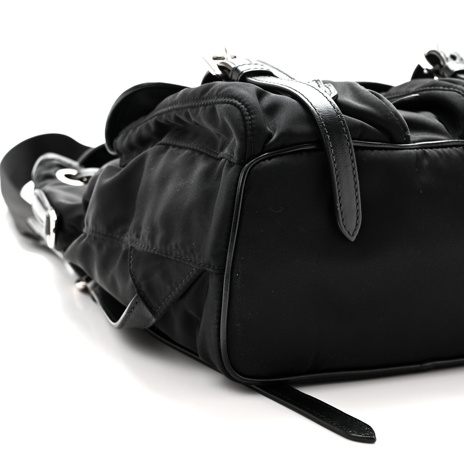 Prada Tessuto Nylon Soft Calfskin Small Backpack Black 8 of 9