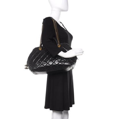 Chanel Glazed Calfskin Castle Rock Bowling Bag Black 2 of 10