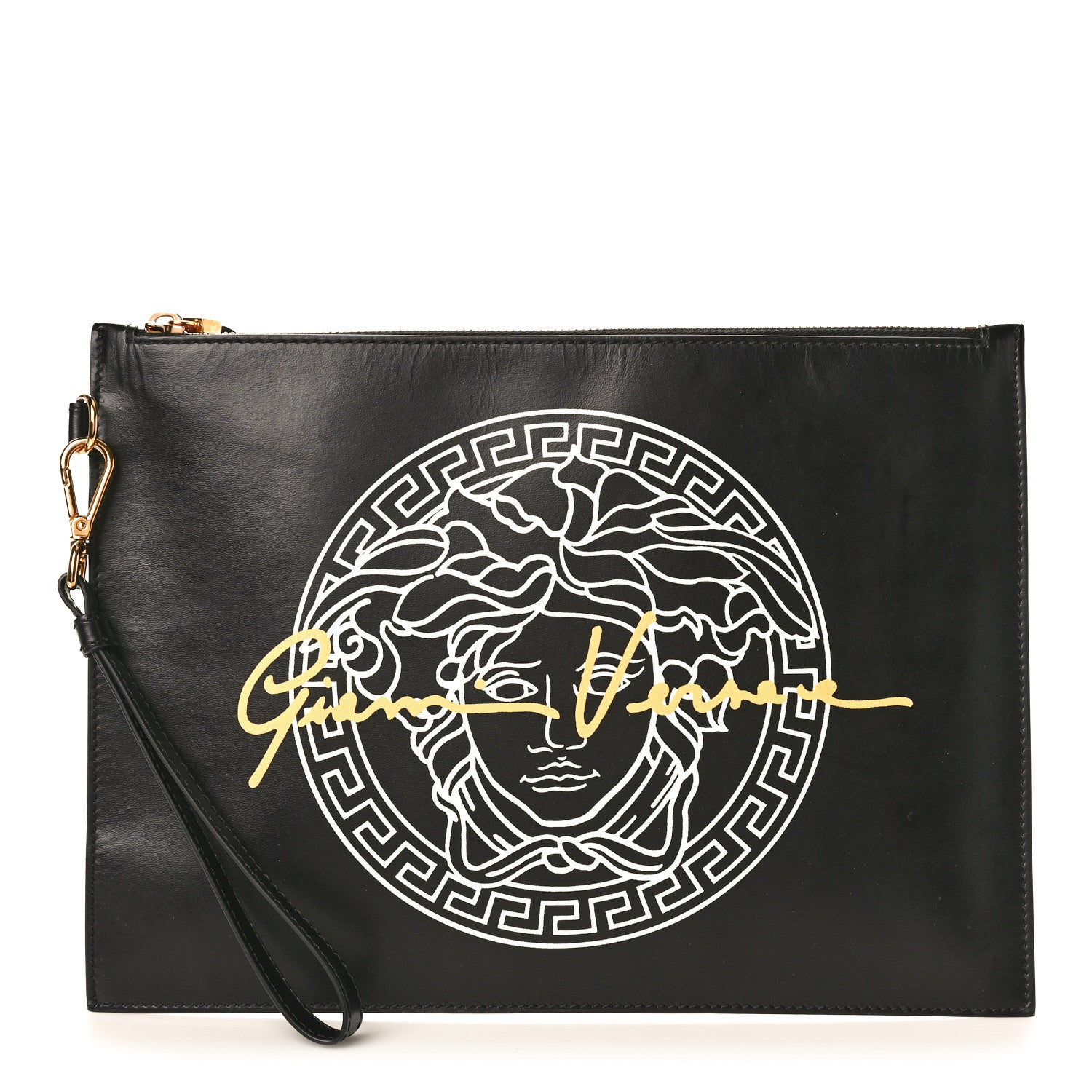 Versace Calfskin Medusa Print Zip Pouch Black 1 of 7