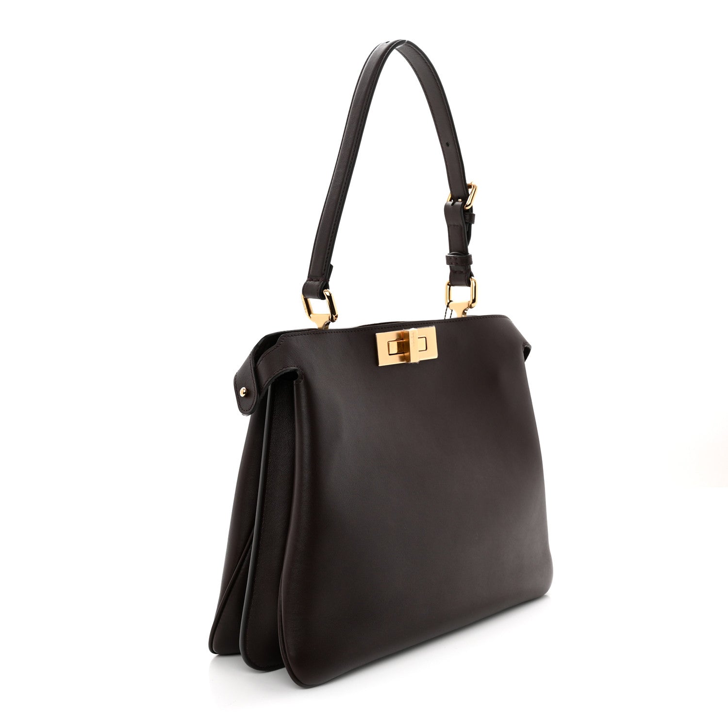 Fendi Vitello Medium Soft Peekaboo  Dark Brown 3 of 10