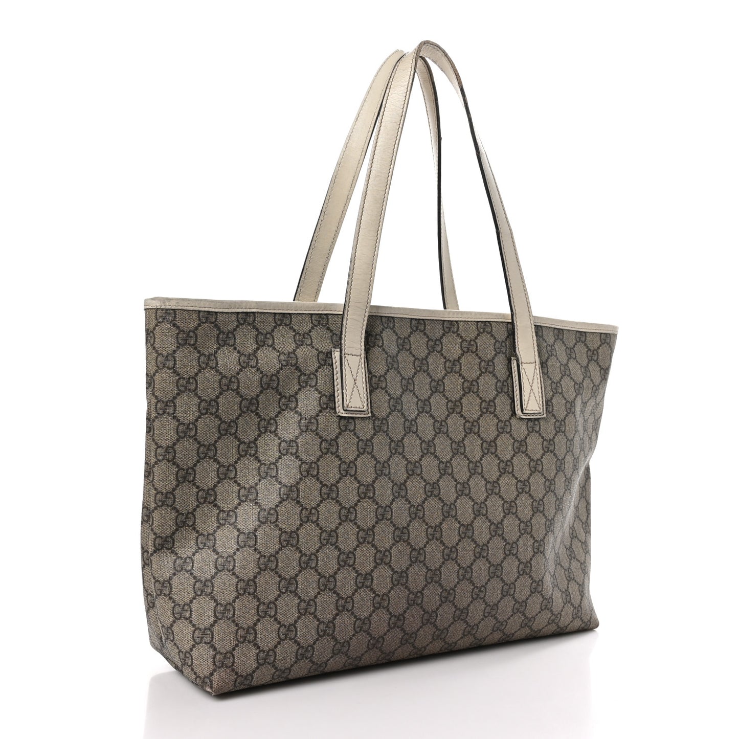 GG Supreme Monogram Medium Zippered Shopping Tote Off White