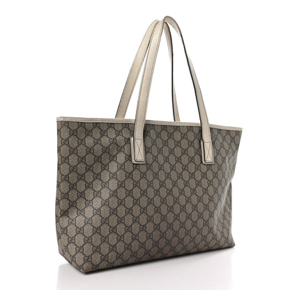 Gucci GG Supreme Monogram Medium Zippered Shopping Tote Off White 3 of 15