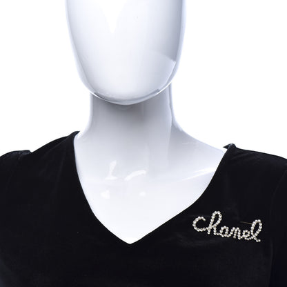 Chanel Metal Glass Swirling Pearls Brooch Pin Gold 2 of 5