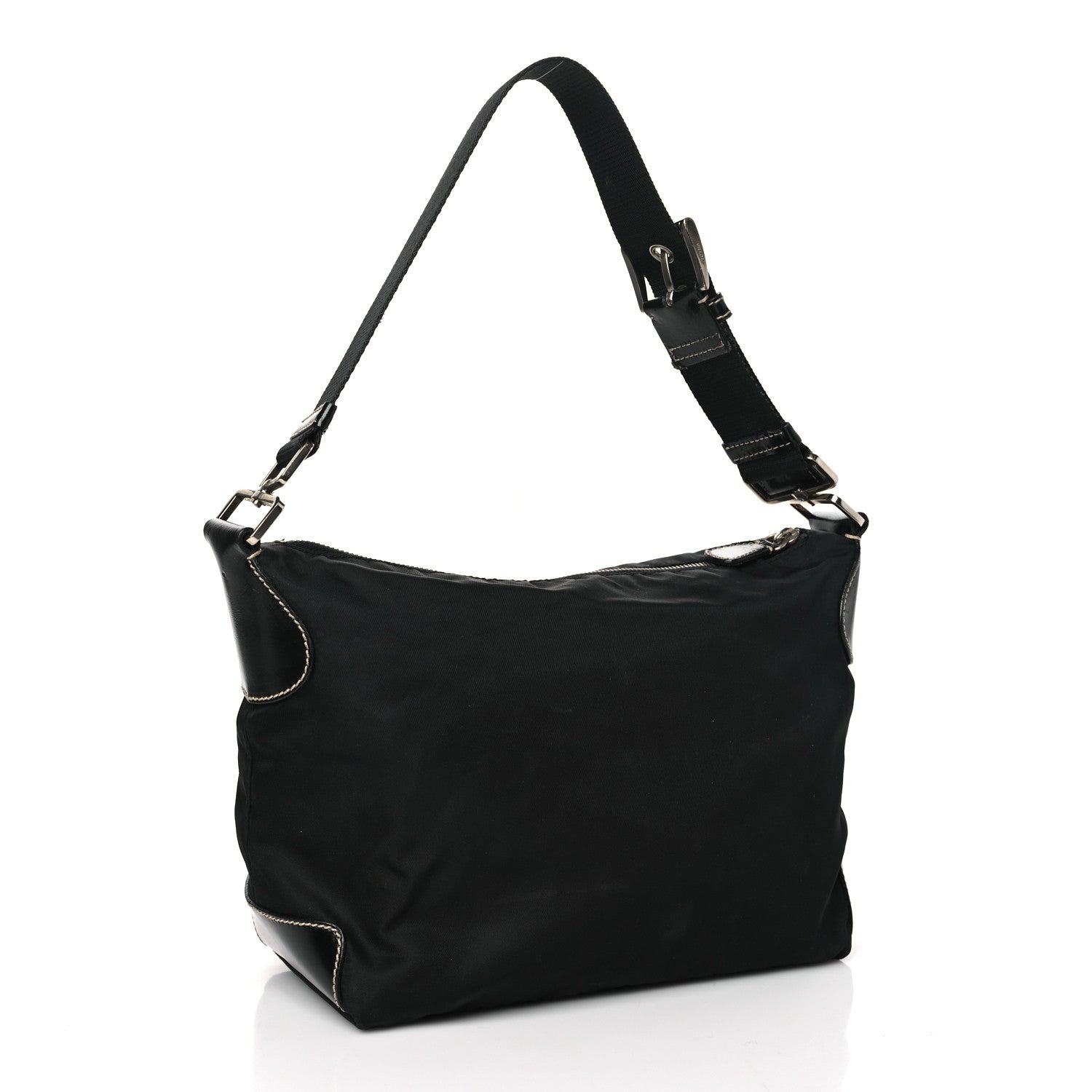Prada Tessuto Nylon Vitello Hobo Black 3 of 11