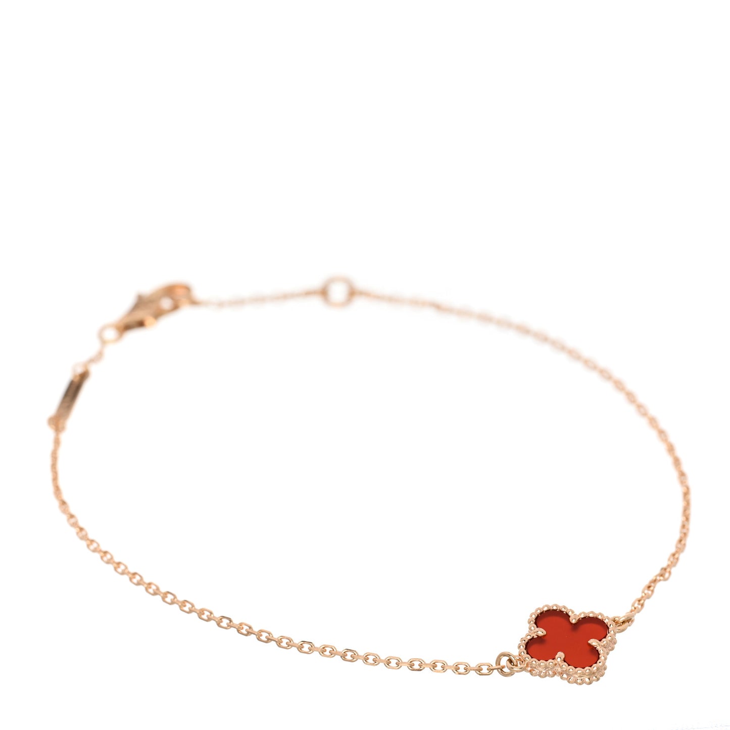 18K Rose Gold Carnelian Sweet Alhambra Bracelet