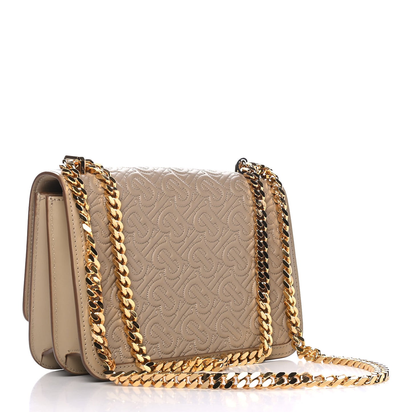 Calfskin Monogram Embossed Small TB Chain Bag Honey