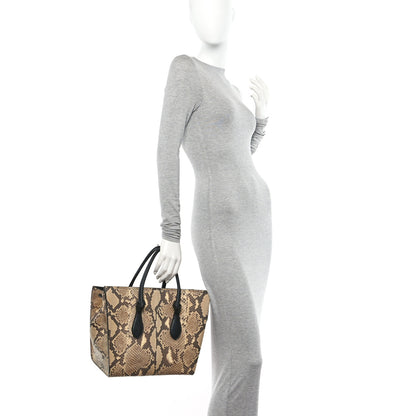 Celine Snakeskin Calfskin Small Tie Knot Tote Black 2 of 12