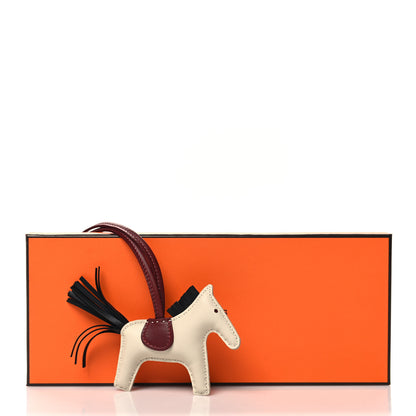 Hermes Milo Lambskin Grigri Rodeo Horse Bag Charm PM Nata Rouge H Black 4 of 4