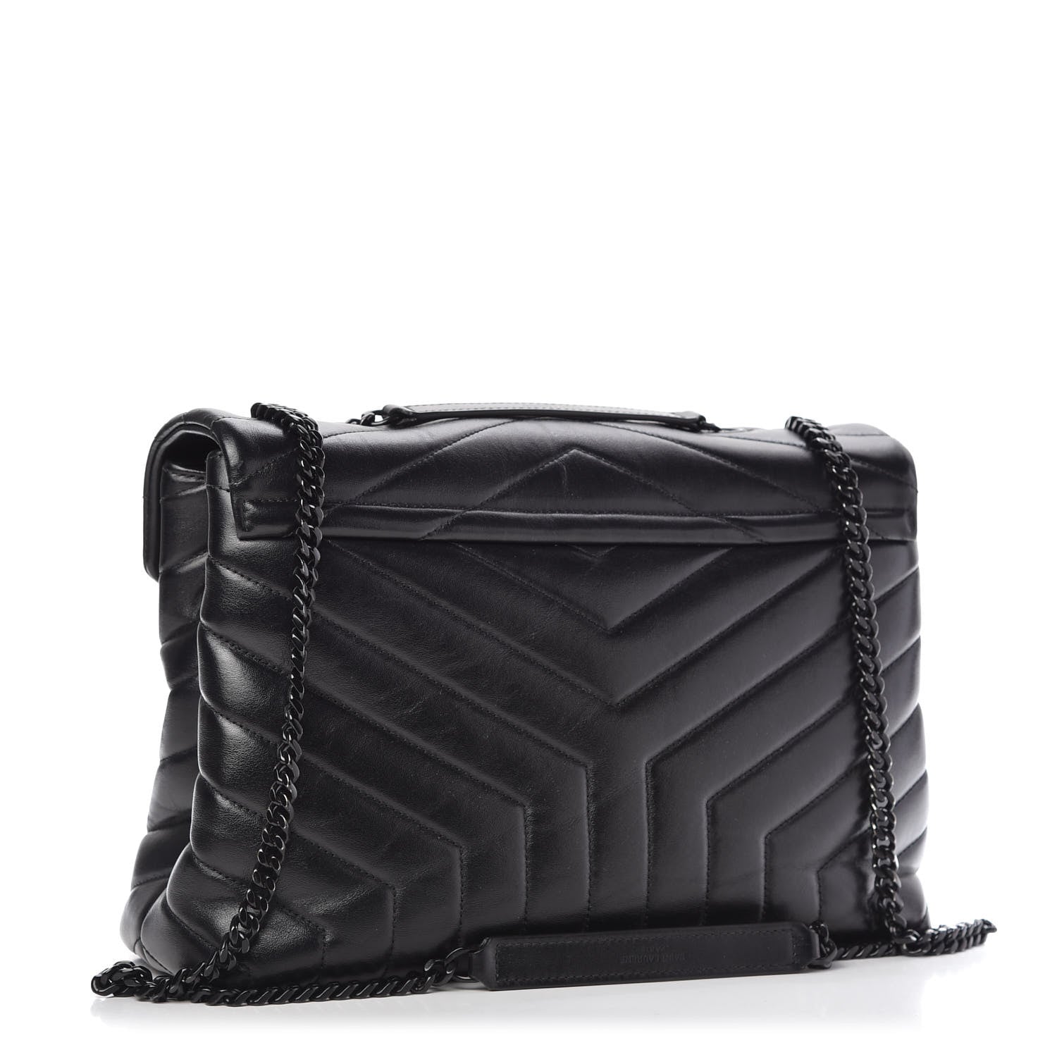 Saint Laurent Calfskin Y Quilted Monogram Medium Loulou Chain Satchel Black 3 of 9