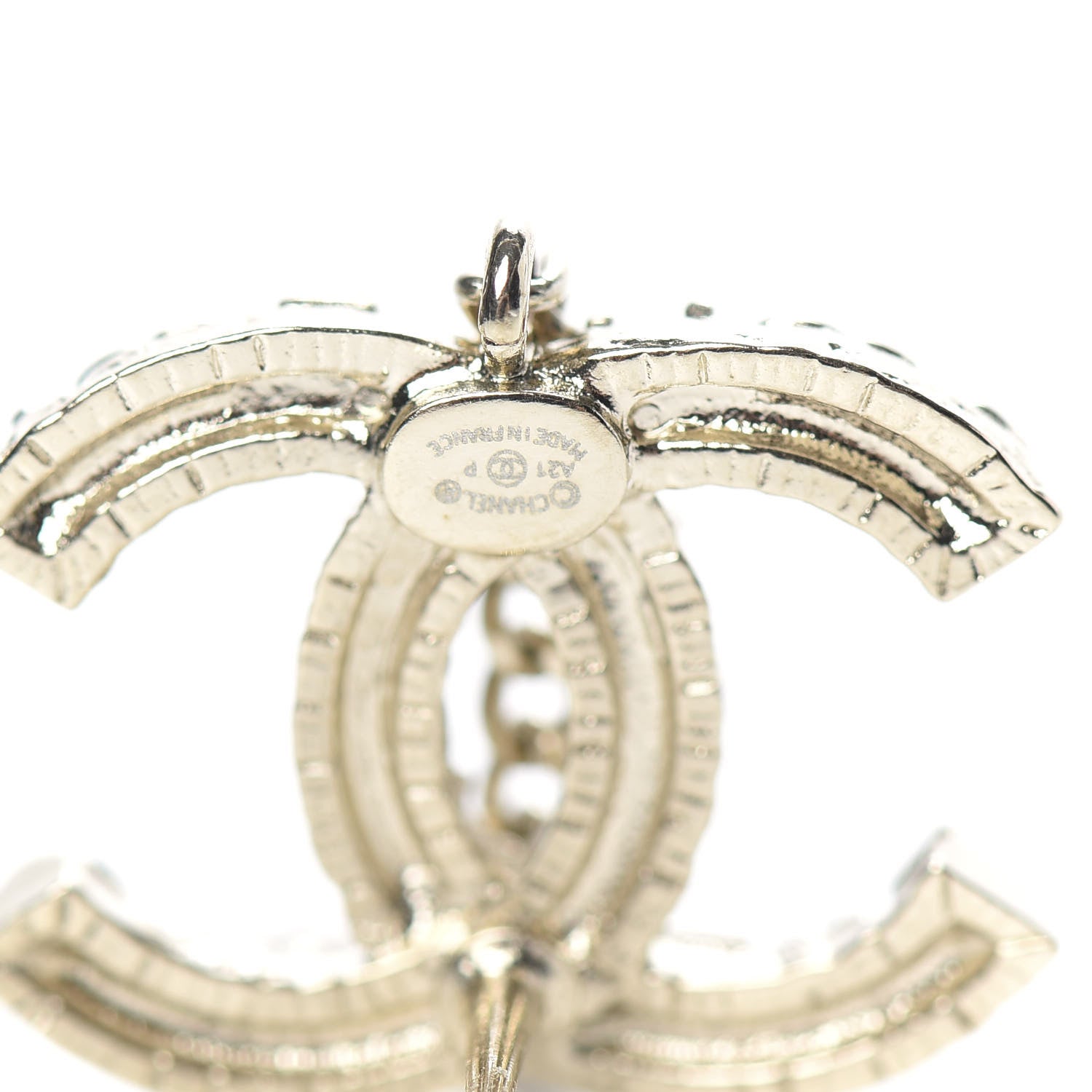 Chanel Crystal CC Cuff Single Earring Gold 3 of 5