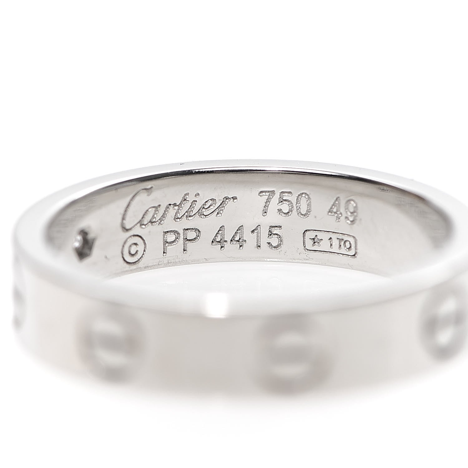 Cartier 18K White Gold Diamond 4mm LOVE Wedding Band Ring 49 4.75 4 of 4