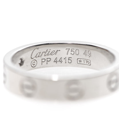 Cartier 18K White Gold Diamond 4mm LOVE Wedding Band Ring 49 4.75 4 of 4