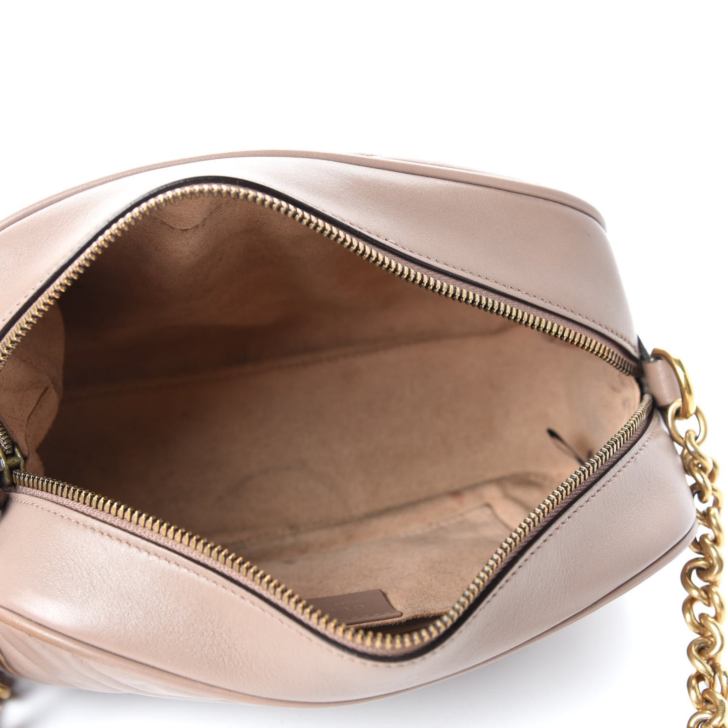 Calfskin Matelasse Small GG Marmont Chain Shoulder Bag Porcelain Rose