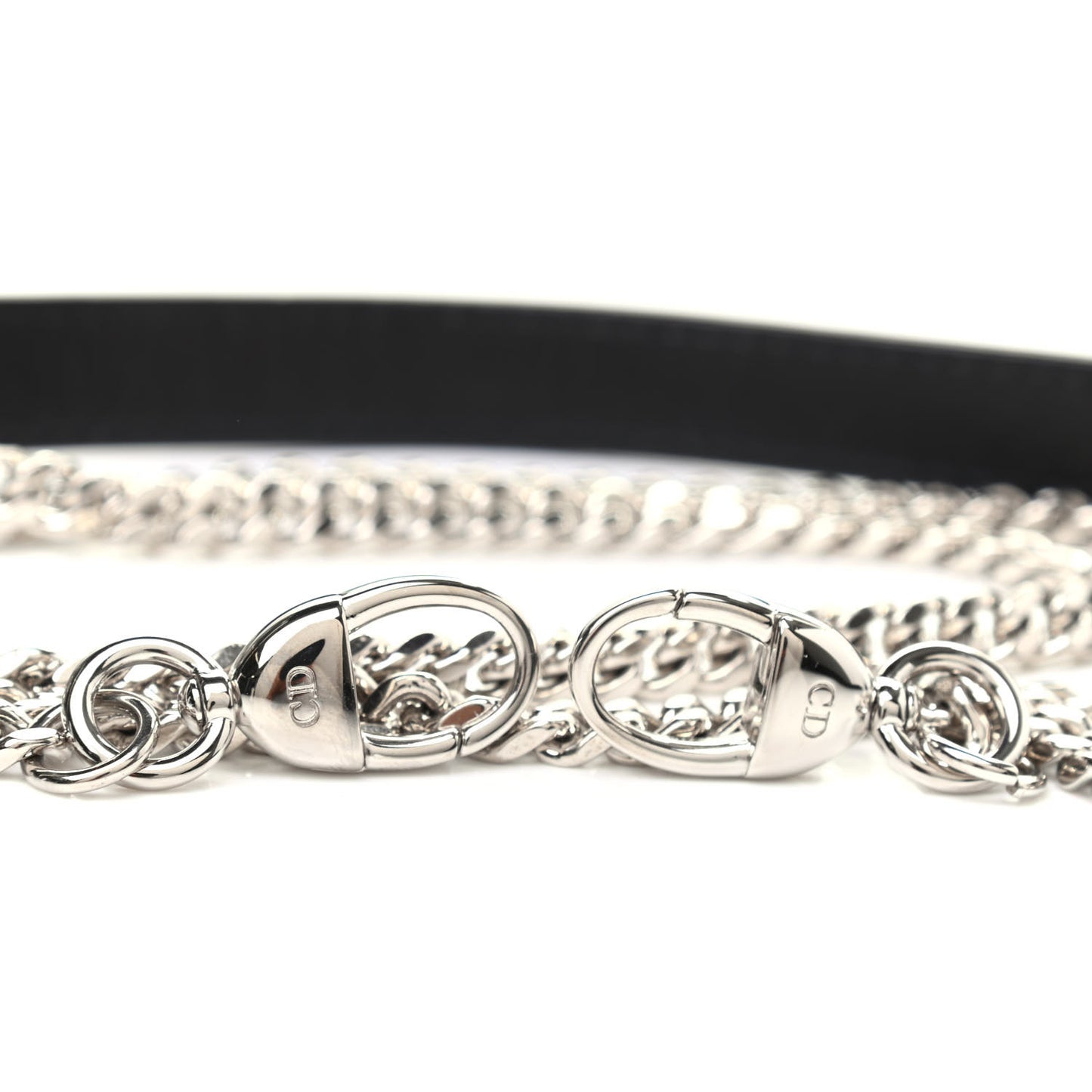 Lambskin Mini Lady Dior Chain Shoulder Strap Black