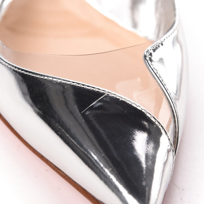 Christian Louboutin Specchio PVC V Dec Slingback Flats 39 Silver 9 of 10
