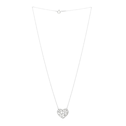Tiffany Sterling Silver Paloma Picasso Olive Leaf Heart Pendant Necklace 2 of 4