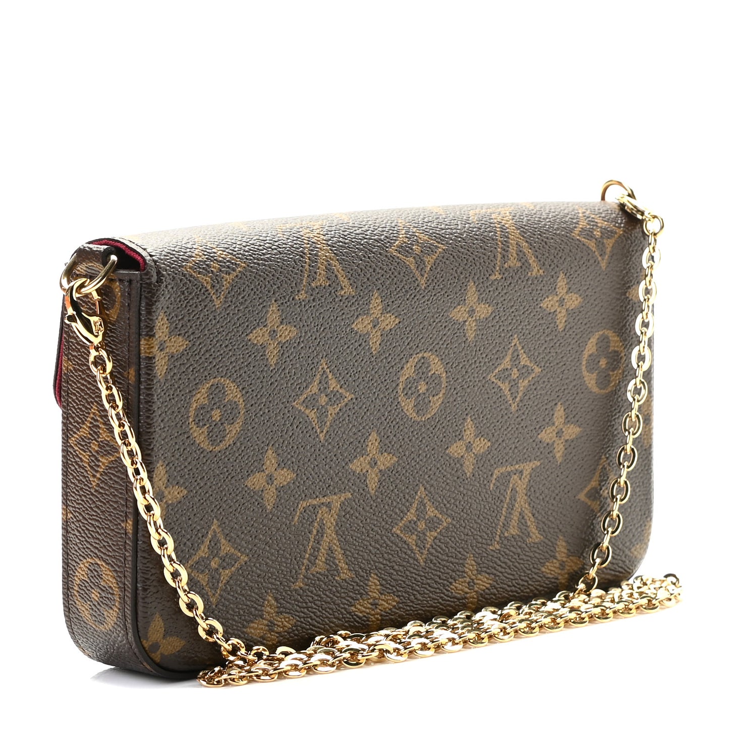 Monogram Pochette Felicie Chain Wallet Fuchsia