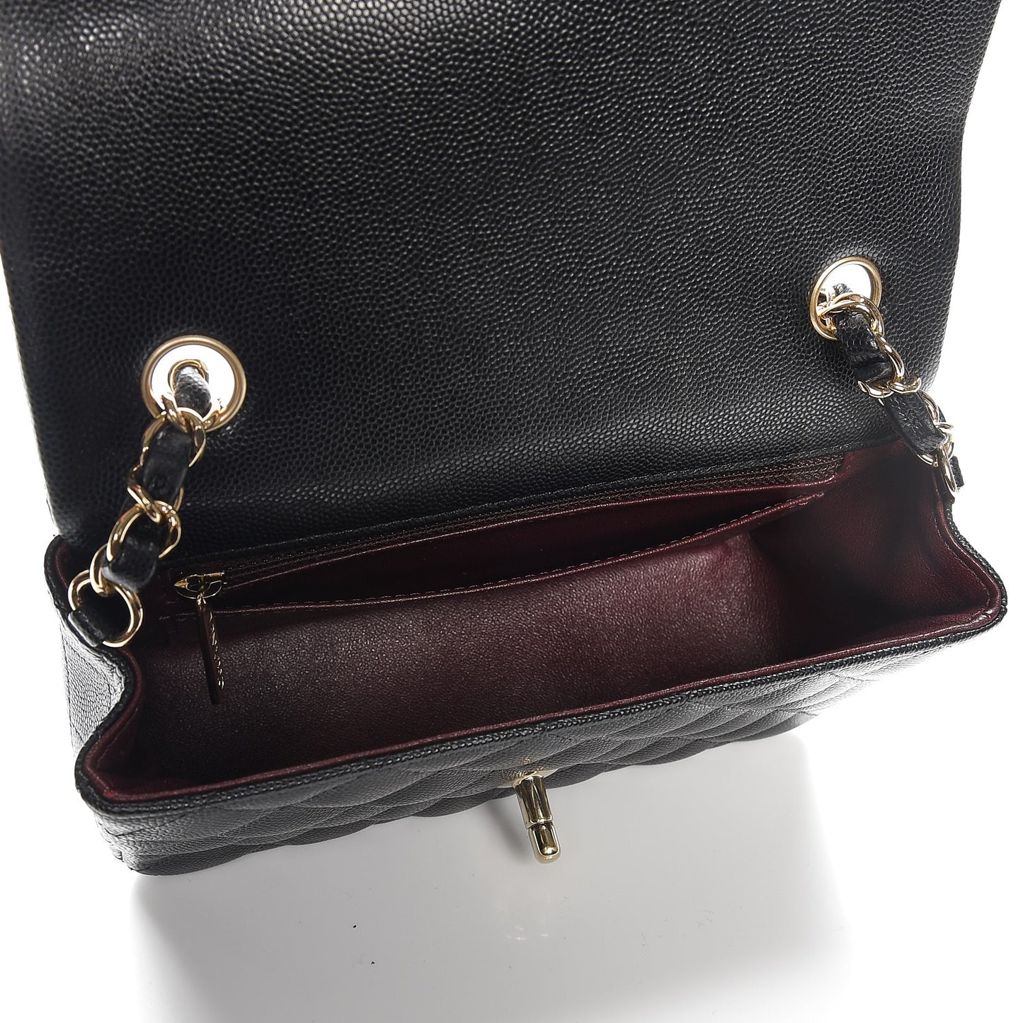 Caviar Quilted Mini Rectangular Flap Black