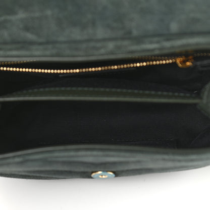 Saint Laurent Croute Velour Y Quilted Monogram Toy Loulou Crossbody Bag Dark Forest 5 of 12