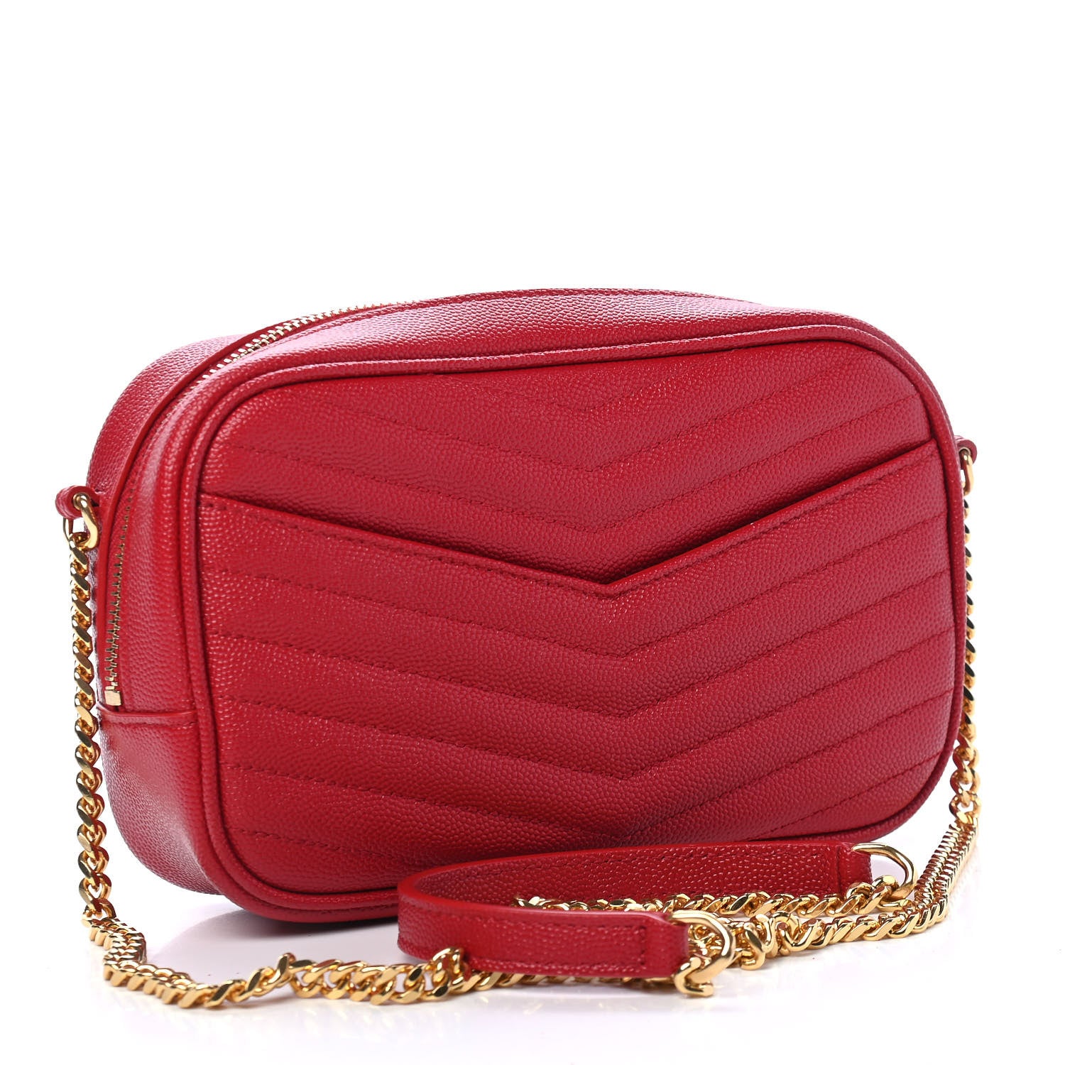 Saint Laurent Grain De Poudre Matelasse Monogram Mini Lou Camera Bag Eros Red 3 of 9