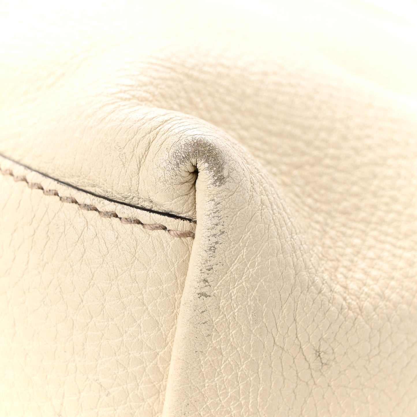 Pebbled Calfskin Medium Soho Chain Shoulder Bag Off White