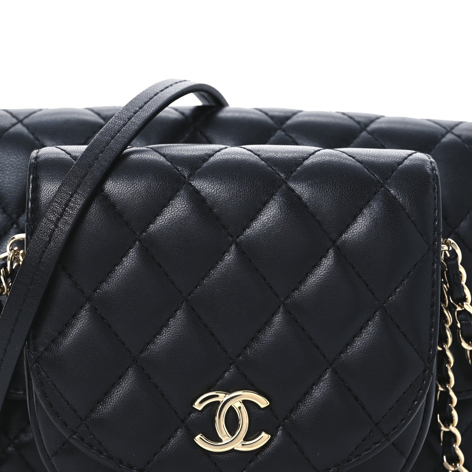 Chanel Lambskin Quilted Side Packs Black 8 of 11