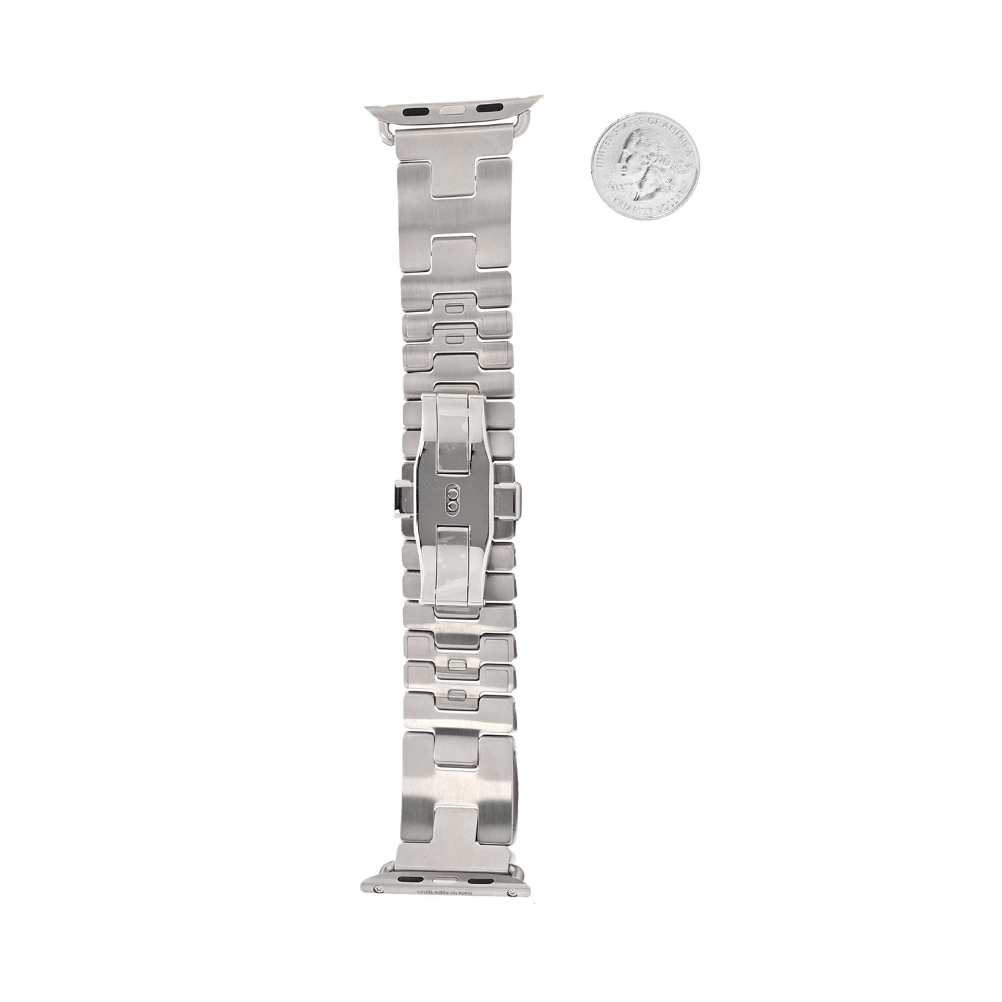 Stainless Steel 46mm Grand H Apple Watch Single Tour Band Gris