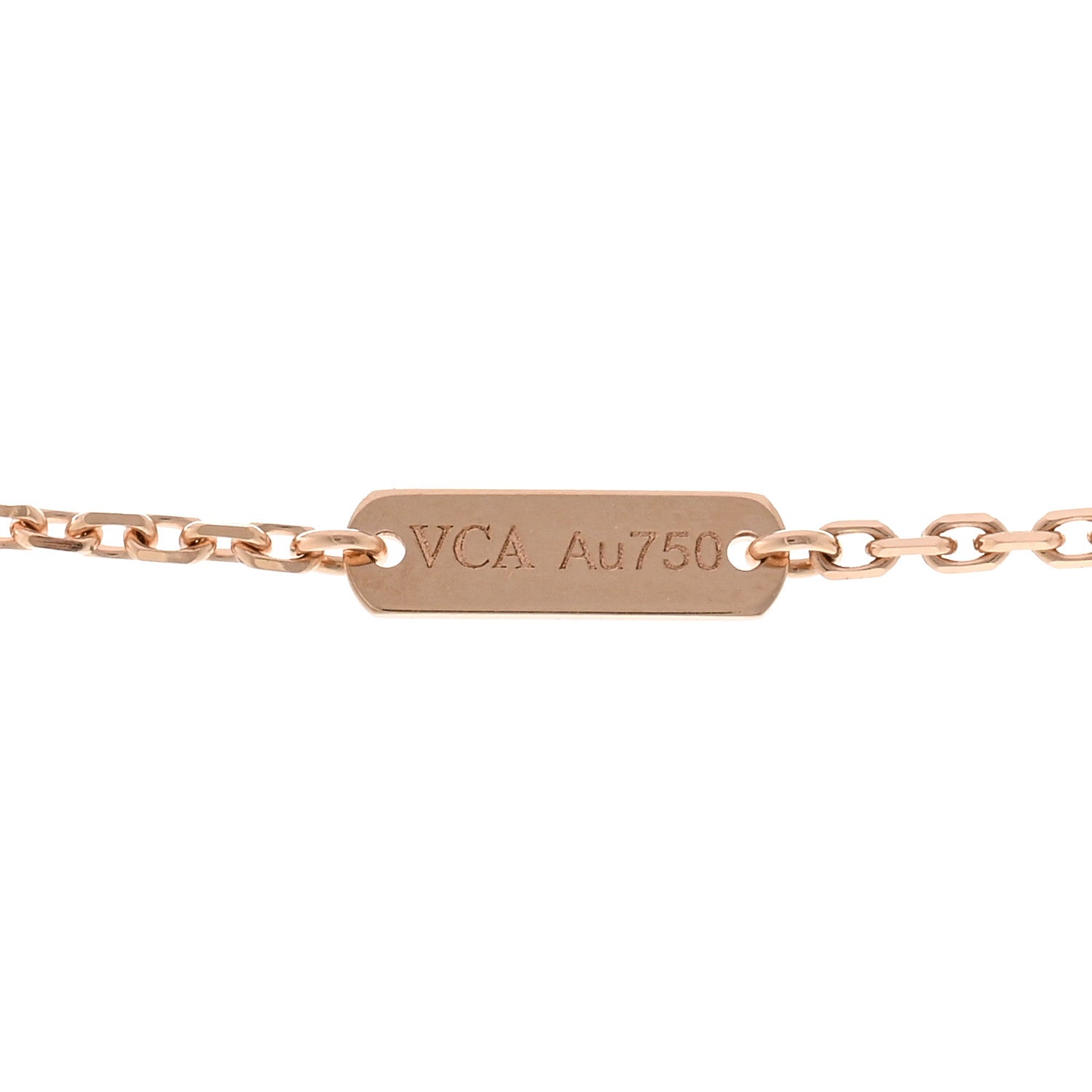 Van Cleef & Arpels 18K Rose Gold Diamond Silver Obsidian Vintage Alhambra Pendant Necklace 5 of 7