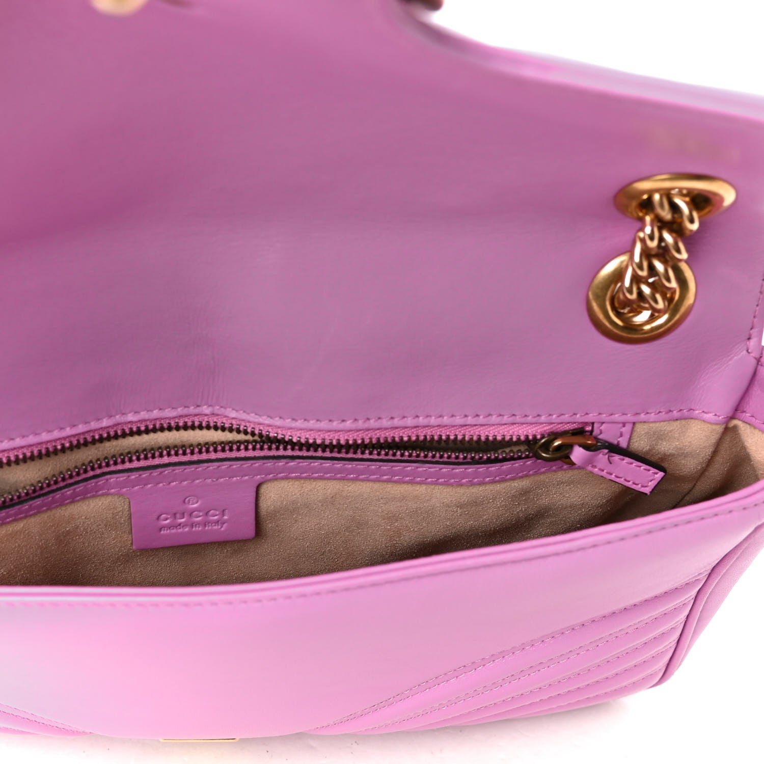 Gucci Calfskin Matelasse Medium GG Marmont Shoulder Bag Candy Mousse 4 of 4